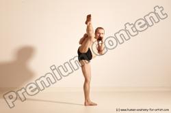 Underwear Martial art Man White Moving poses Slim Short Blond Dynamic poses Academic